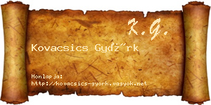 Kovacsics Györk névjegykártya